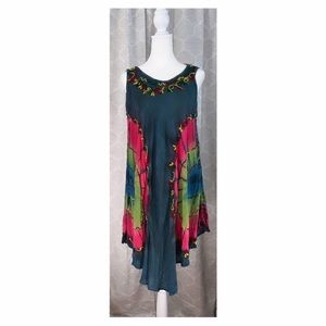 Vintage Sante Classics Hippie Boho Dress / Sleeveless / Tie Dye Style / S - XL